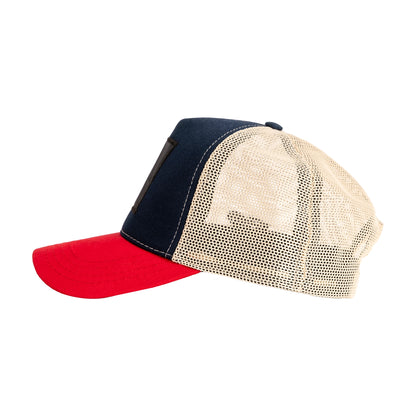 EG-Bros Trucker Cap Beige/Schwarz/Rot